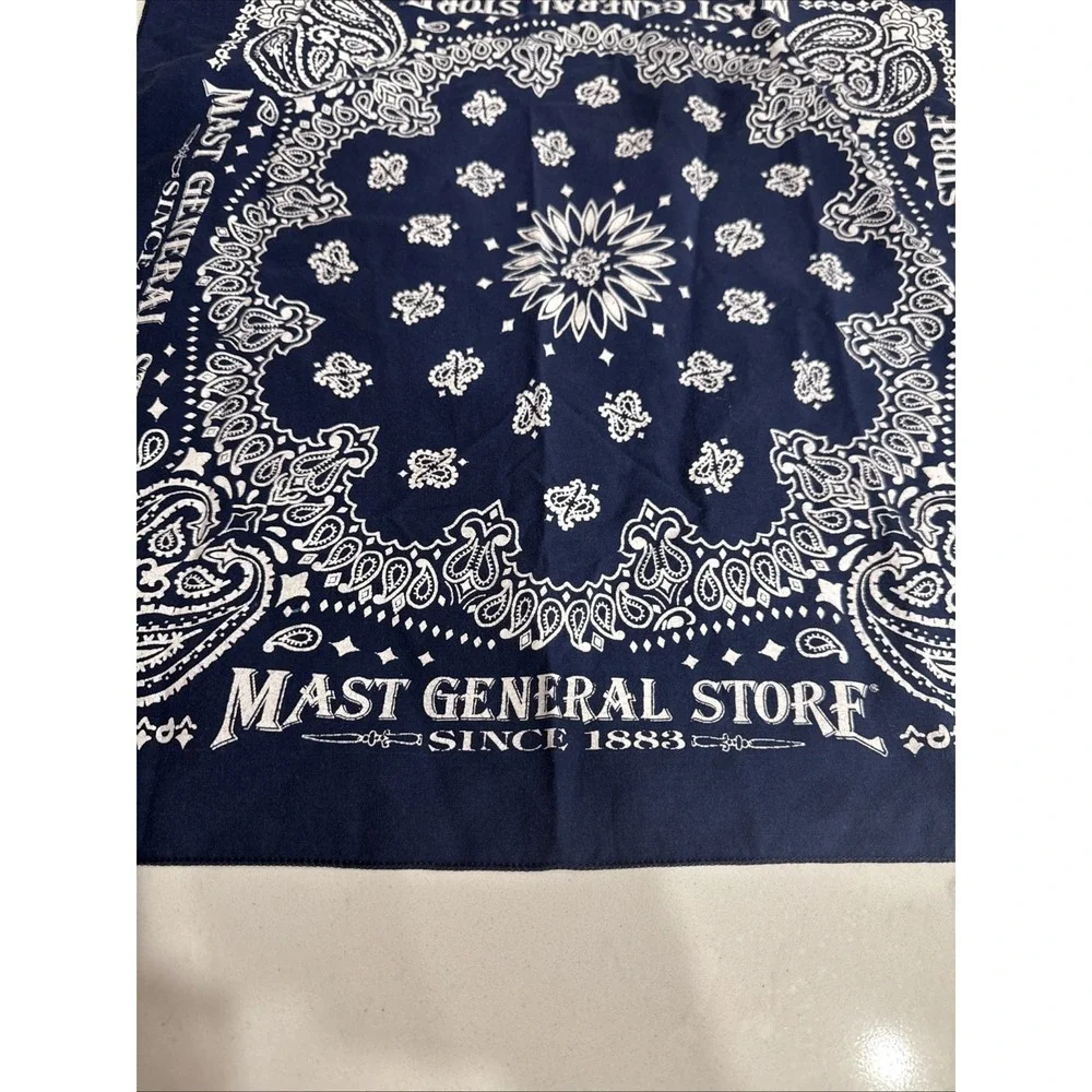 Mast General Store Blue Bandana Since‎ 1883 Paisley 19x19